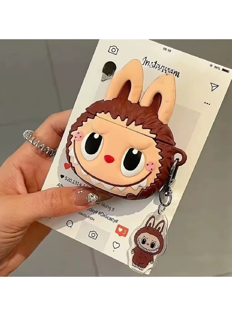 For Apple AirPods3 Case 3D Labubu Cute Cartoon Silicone Earphone Protective Case Headphone Box With Pendant Cover Apple AirPods Wireless Earphone Case  - Image 5