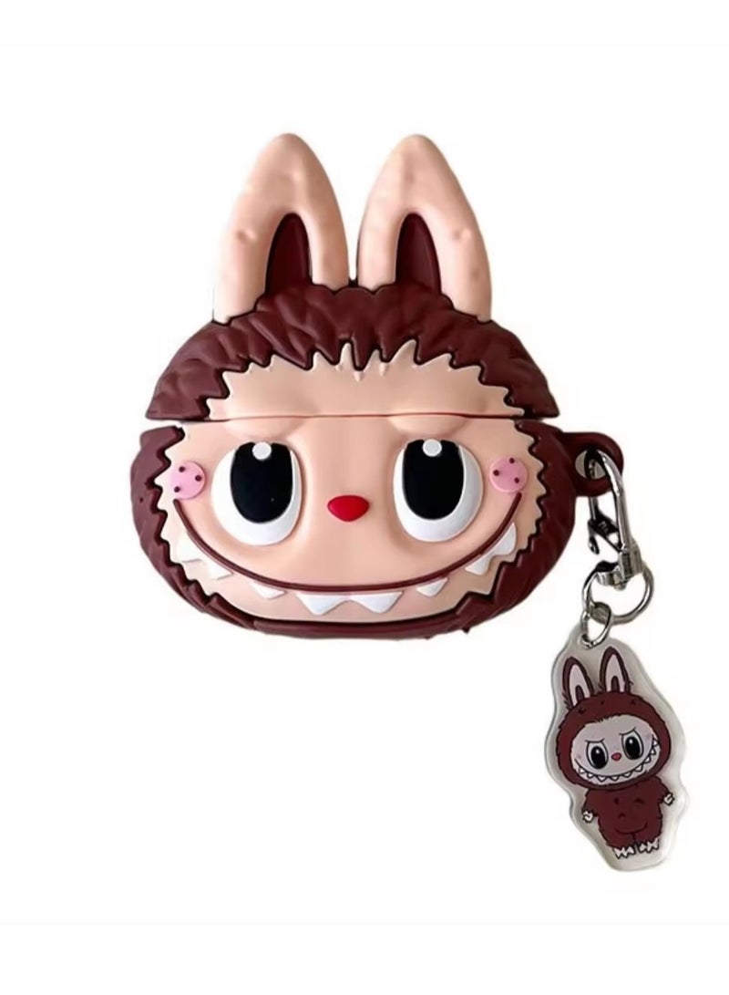 For Apple AirPods3 Case 3D Labubu Cute Cartoon Silicone Earphone Protective Case Headphone Box With Pendant Cover Apple AirPods Wireless Earphone Case  - Image 3