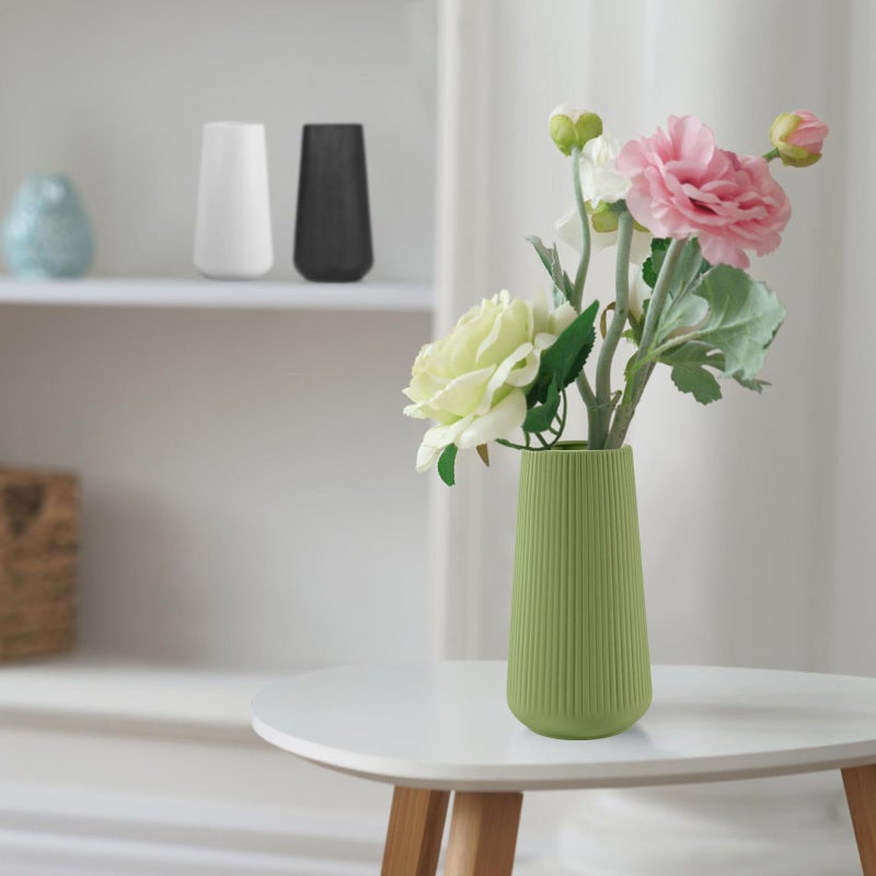 GUKJOB Saga Green Ceramic Vase, GUKJOB Small Cute Flower Vase for Pampas Grass, Home, Living Room, Dining Table, Farmhouse, Office Decor, Bedroom, Table, and Kitchen Shelf (Saga Green) - Image 5
