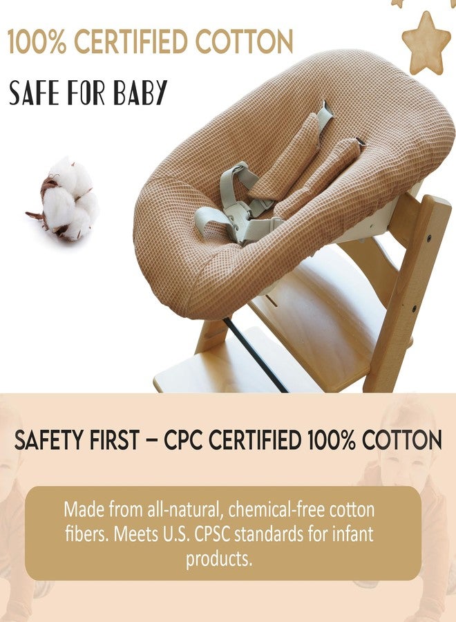 Gembebe Cotton Cover Sheet Compatible with Stokke Tripp Trapp High Chair Newborn Set (Toasted Almond) - Image 2