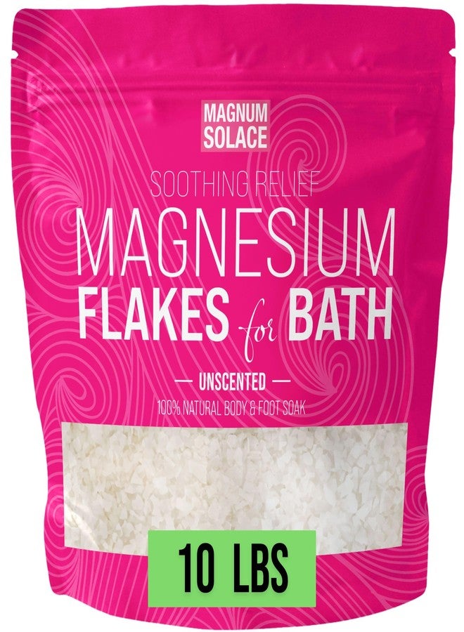 Magnum Solace Magnesium Flakes for Bath - Magnesium Chloride Flakes Organic Pure - Unscented, 10 LBS - Image 1