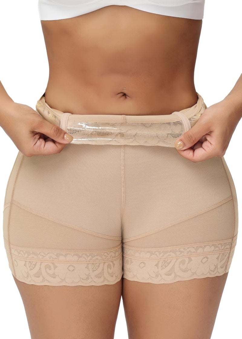 SHAPSHE Tummy Control Shapewear Shorts Slimmer Body Shaper Butt Lifting Panties Middle Waist Hip Enhancer Underwear for Women Beige - Image 1