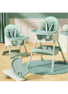 Arabest Baby High Chair, Baby Feeding Chair Toddler Chair Snack High Chair Seat Toddler Booster Furniture Detachable Double Tray Non-Slip Feet Adjustable Legs for Baby & Toddler (Green)  - Image 1