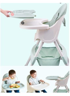 Arabest Baby High Chair, Baby Feeding Chair Toddler Chair Snack High Chair Seat Toddler Booster Furniture Detachable Double Tray Non-Slip Feet Adjustable Legs for Baby & Toddler (Green)  - Image 2