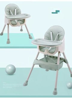 Arabest Baby High Chair, Baby Feeding Chair Toddler Chair Snack High Chair Seat Toddler Booster Furniture Detachable Double Tray Non-Slip Feet Adjustable Legs for Baby & Toddler (Green)  - Image 4