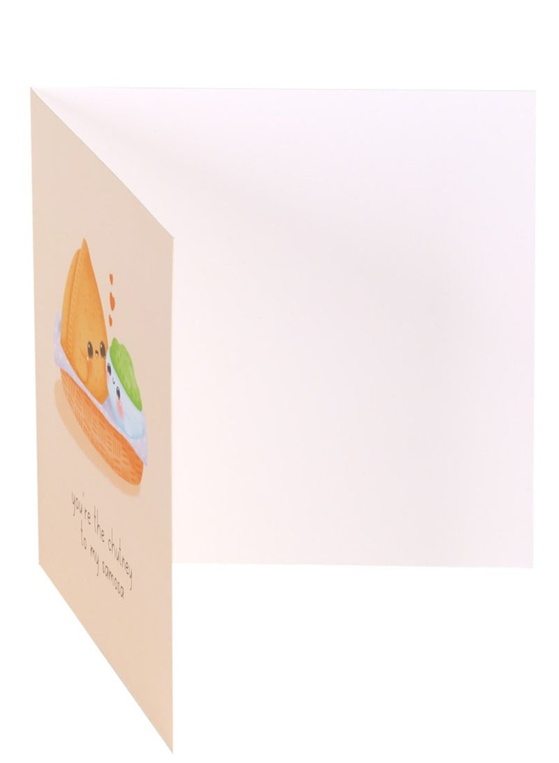 Peacock Supplies Food Couples Greeting Card Samosa And Chutney - Image 4