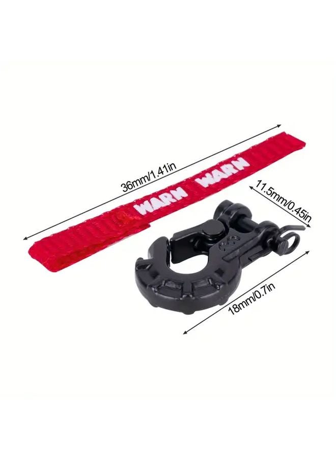 Red FIMONDA CNC Steel Winch Hook Set With Pull Strap For 1 10 RC Crawler Car Axle Upgrade - Image 3