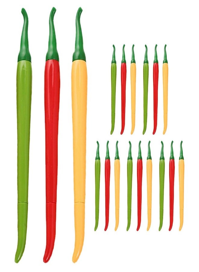 SHINEOFI 18-Pack Chili Shape Gel Ink Pens Cute Black Ink Writing Pens for School Office and Student Supplies Food Shaped Cartoon Vegetable Pens - Image 1