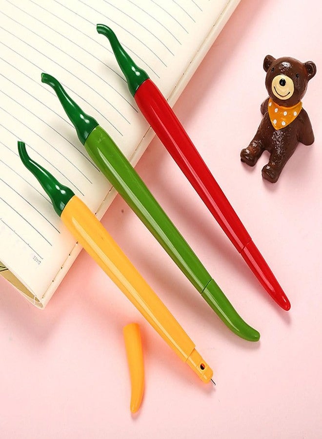 SHINEOFI 18-Pack Chili Shape Gel Ink Pens Cute Black Ink Writing Pens for School Office and Student Supplies Food Shaped Cartoon Vegetable Pens - Image 4