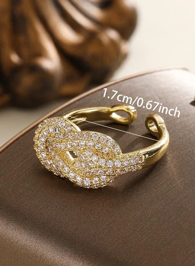 Take Two  Gold Tone Embellished Knot Adjustable Ring for Women | Best Price UAE
