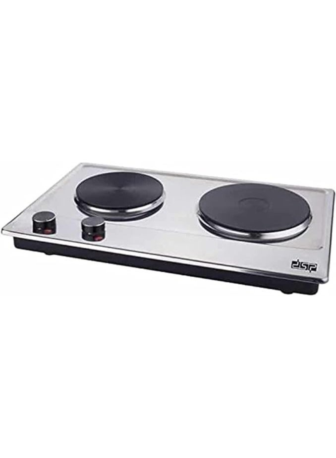 DSB DSP Double Electric Cooker 1000W & 1500W KD4047 Silver - Image 2