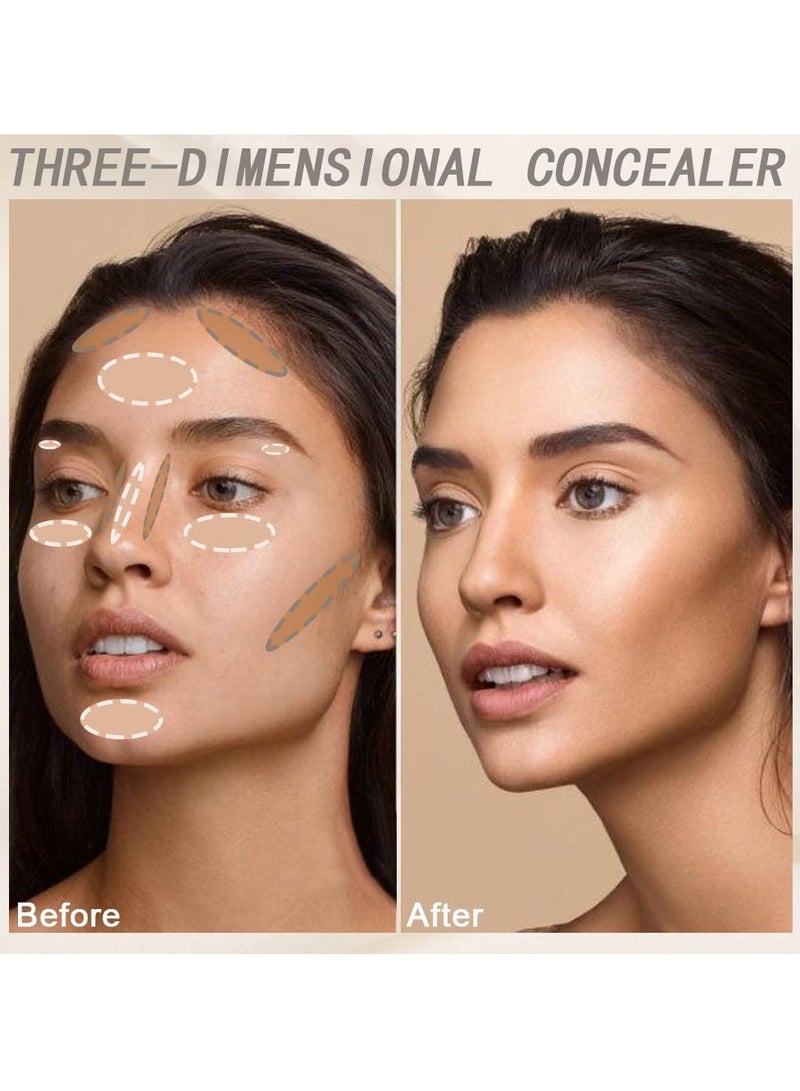 2 Pcs Concealer Sticks, Concealer for Dark Circles, Full Coverage Concealer, Hydrating & Brightening Liquid Concealer Stick with Double-ended Stick (03#Light Sand, 09#Earth Tone) - Image 2