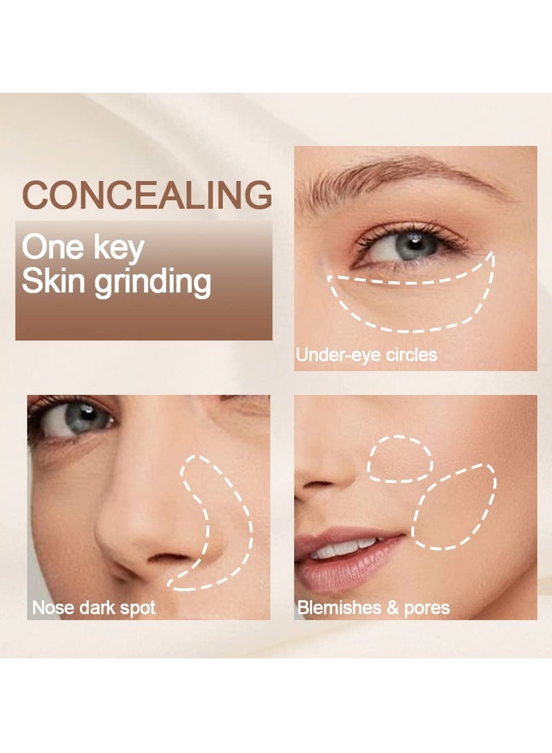 2 Pcs Concealer Sticks, Concealer for Dark Circles, Full Coverage Concealer, Hydrating & Brightening Liquid Concealer Stick with Double-ended Stick (03#Light Sand, 09#Earth Tone) - Image 4