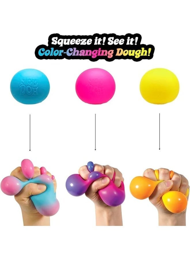 كرة نيدو جروفي جلوب المتغيرة الألوان طقم 3 قطع متنوعة لعبة ضغط حسية لتخفيف التوتر والقلق  فعالة للتركيز والاسترخاء - Image 2