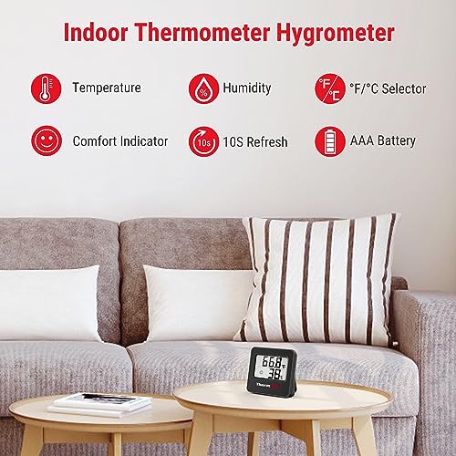 ThermoPro TP157 Hygrometer Indoor Thermometer for Home, Room Thermometer Humidity Meter with Accurate Temperature Humidity Sensor for Greenhouse Baby Room Office-1 Pack - Image 2