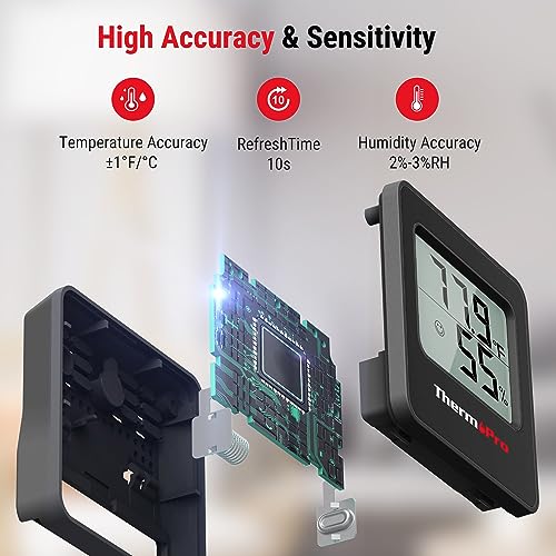 ThermoPro TP157 Hygrometer Indoor Thermometer for Home, Room Thermometer Humidity Meter with Accurate Temperature Humidity Sensor for Greenhouse Baby Room Office-1 Pack - Image 3