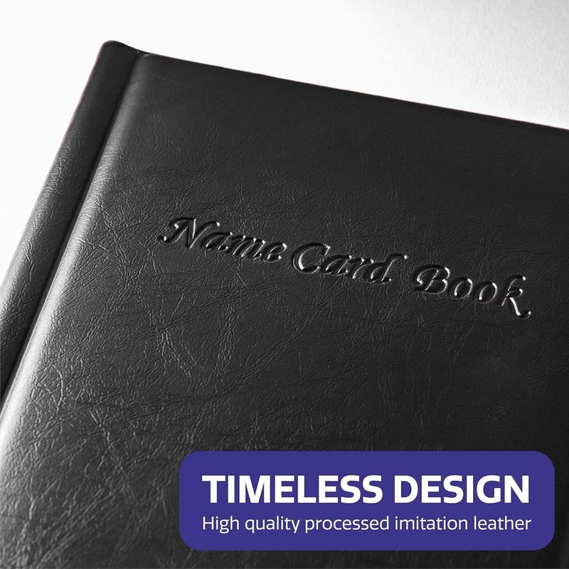 CareTick 400 Business Card Holder & Organizer - Professional PU Leather Office Journal - Credit Card Holder - Slim Wallet for Men & Women - Black-400 - Image 2