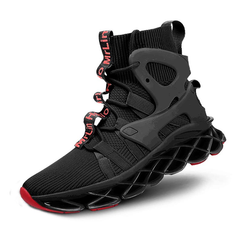 Hello MrLin Men's Running Shoes Slip On Athletic Blade Sock Sneakers Hip Hop Tennis Fashion Black - Image 1