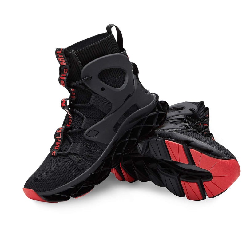Hello MrLin Men's Running Shoes Slip On Athletic Blade Sock Sneakers Hip Hop Tennis Fashion Black - Image 2