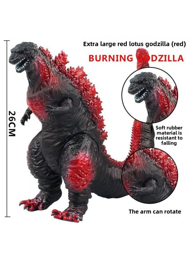 Soft Gum Godzilla Vs. King Kong Red Lotus Star Berserker Monster 2023 Godzilla Movie Series Advantage-Color:Red Lotus Long Tail Godzilla Red - Height 25cm  - Image 1