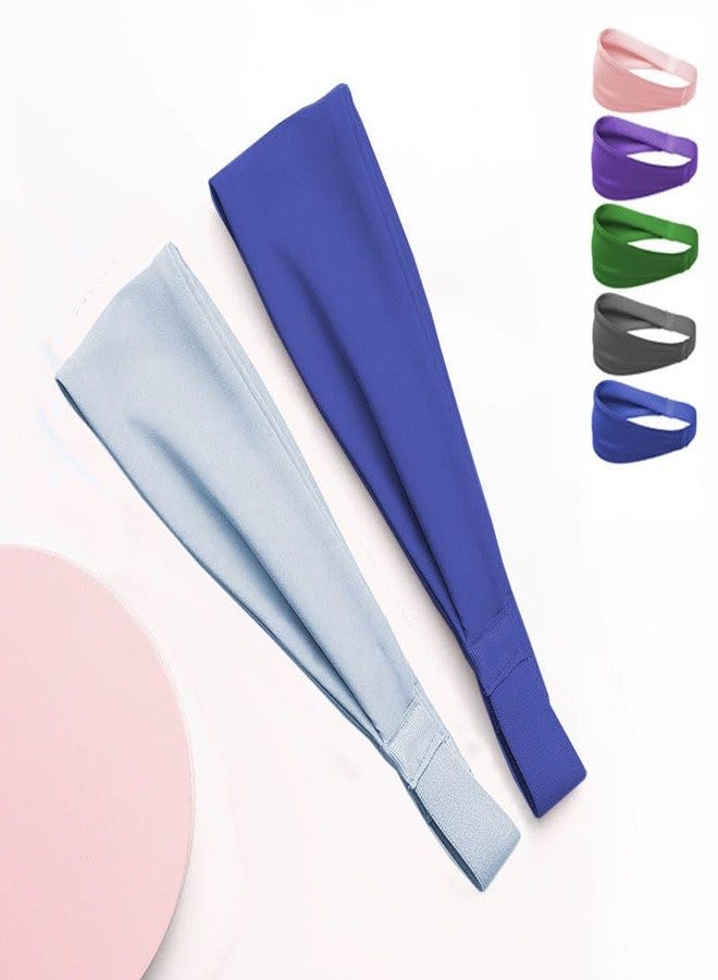 VALUEVIBES Headbands for Women & Men Yoga Elastic Hair Bands Workout Running Sport Non-Slip Sweat Hair Wrap for Girls Headband for Thick Hair (Black) - Image 4