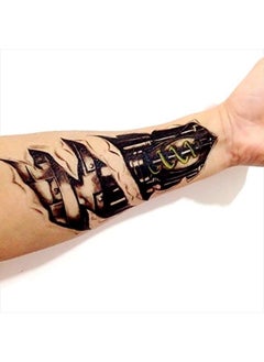 6 Sheets Large Temporary Tattoo Paper 3d Machine Robot Arm Design Body Tattoo Sticker for Men Women