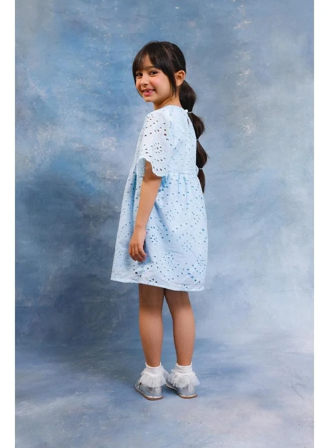 Perendi Girl's Shawl Pattern Brocade Dress – Cotton Jersey Lined.