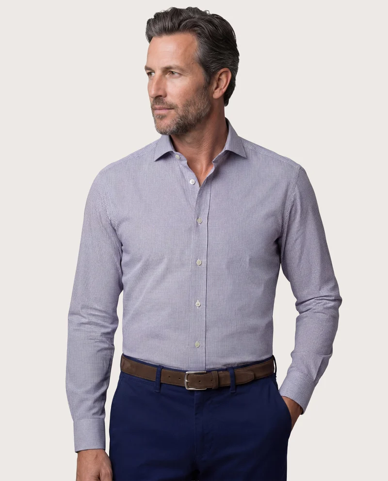 كاميتشسما Checkered Poplin Non Iron Shirt