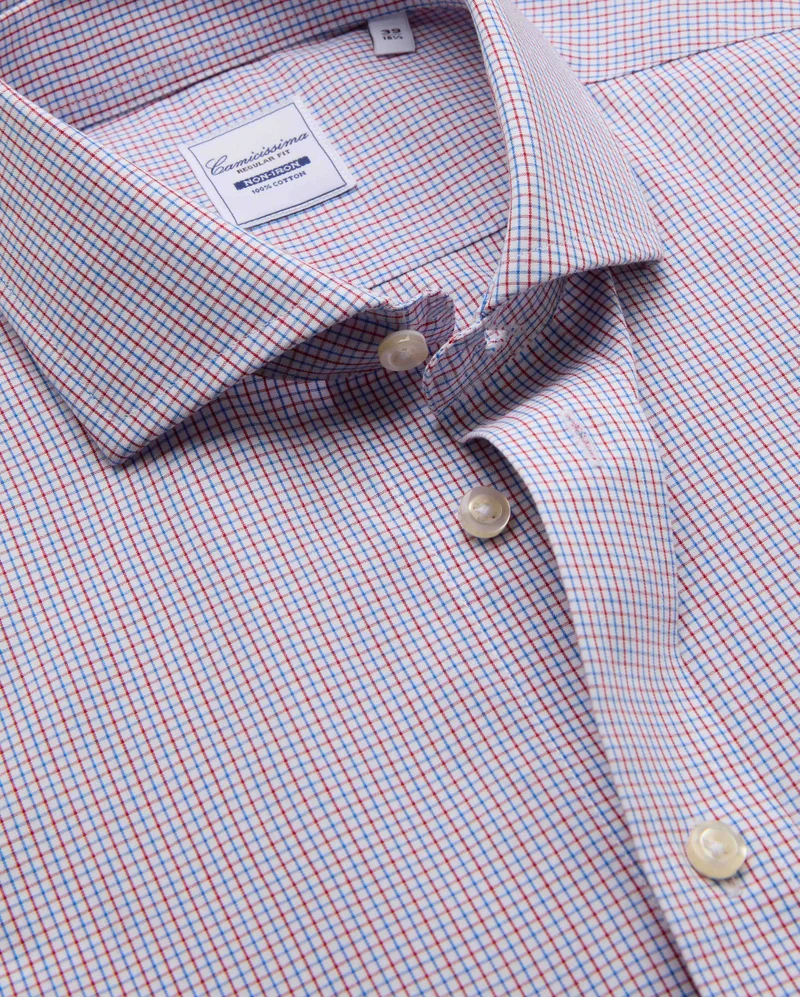 كاميتشسما Checkered Poplin Non Iron Shirt