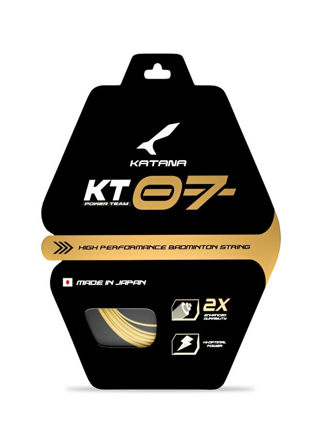 Katana KT-07 Strings 0.70mm | Durability High | High Performance Badminton Strings | Available in 7 Different Color (Pack of 2) Yellow - Image 1