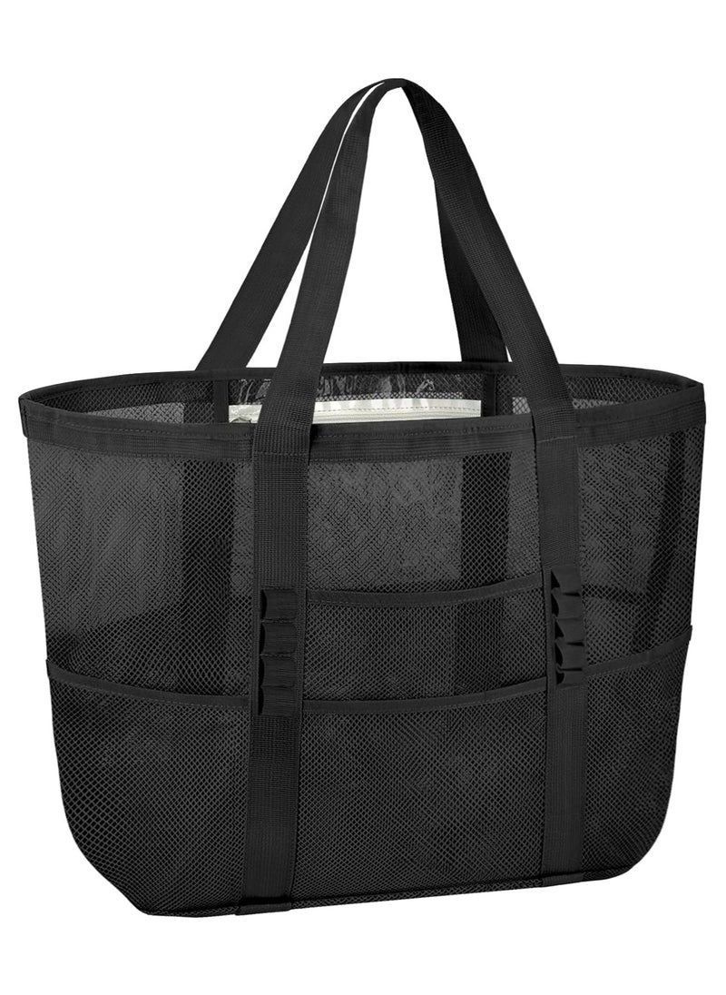 Swift Large Mesh Beach Bag Beach Tote Bag Summer Holiday Bag Mesh Swimming Bag Pool Bag Weekend Bag Shopping Tote Bag  - Image 1