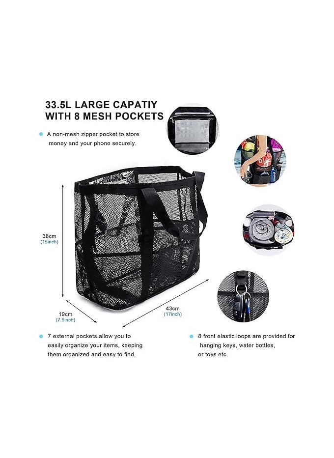 Swift Large Mesh Beach Bag Beach Tote Bag Summer Holiday Bag Mesh Swimming Bag Pool Bag Weekend Bag Shopping Tote Bag  - Image 3