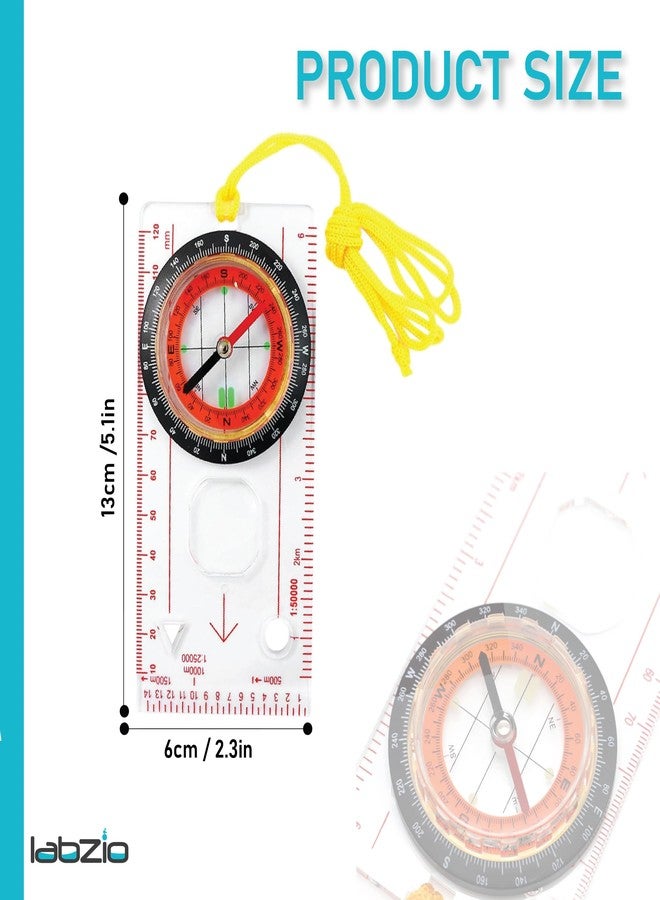 Labzio - Multifunction Compass - Liquid Filled Outdoor Navigation, Camping with Small Magnifying Lens, Scales and Ruler for map Reading (1) - Image 2