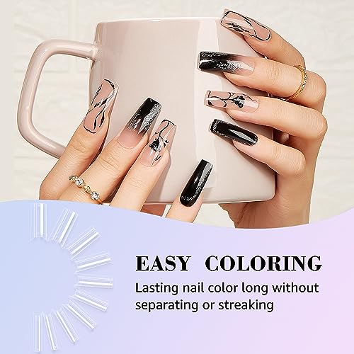 LIONVISON 500PCS No C Curve Nail Tips, Long Square 10 Sizes Half Cover Straight Square French Clear Fake Nail Tips for Acrylic Nails Professional for Nail Art Salon - Image 5