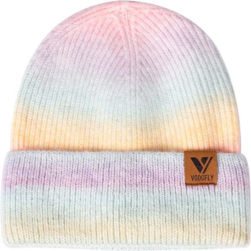 Vgogfly Beanie Men Slouchy Knit Skull Cap Warm Stocking Hats Guys Women Striped Winter Beanie Hat Cuffed Plain Hat - Image 2