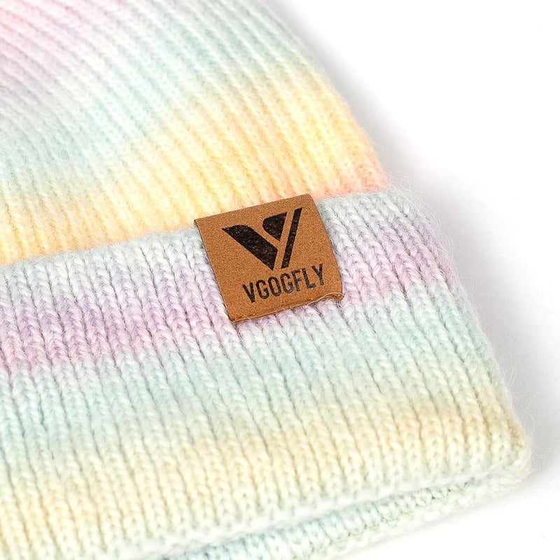 Vgogfly Beanie Men Slouchy Knit Skull Cap Warm Stocking Hats Guys Women Striped Winter Beanie Hat Cuffed Plain Hat - Image 3