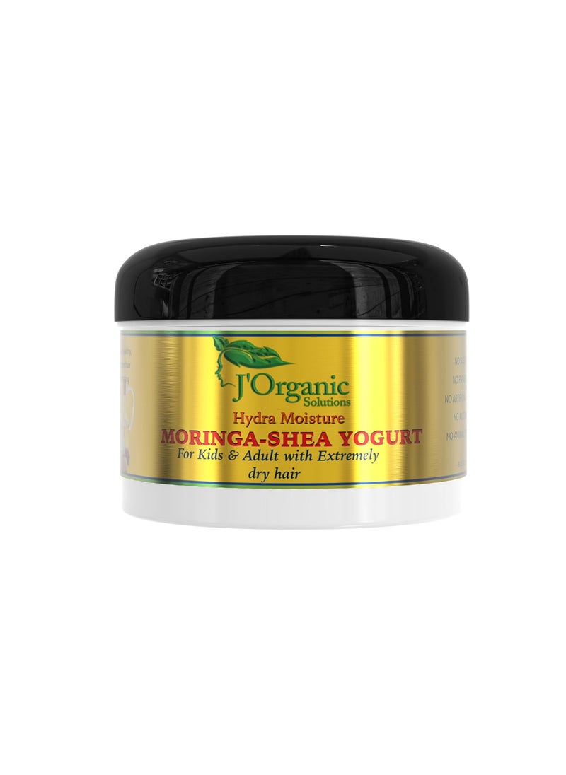 J'Organic Solutions - JOrganic Solutions MoringaShea hair Yogurt a dry hair solution Revives dull dry hair Reduces frizz Enhances elasticity 8 oz - Image 1