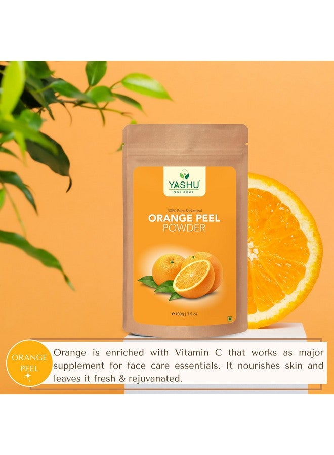 YASHU Pure Orange Peel Face Pack Powder | Natural Vitamin C Rich Skin Brightening Mask (100 G X 1 Pack) - Image 4