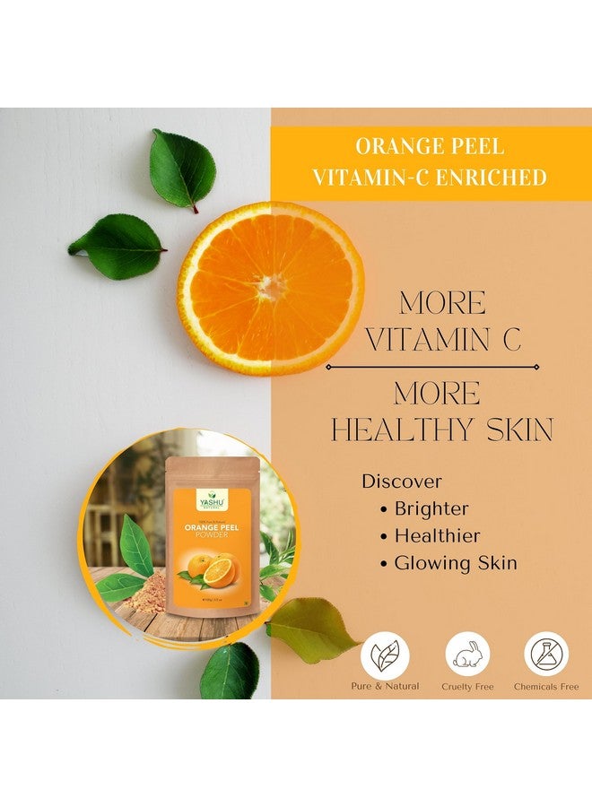 YASHU Pure Orange Peel Face Pack Powder | Natural Vitamin C Rich Skin Brightening Mask (100 G X 1 Pack) - Image 2