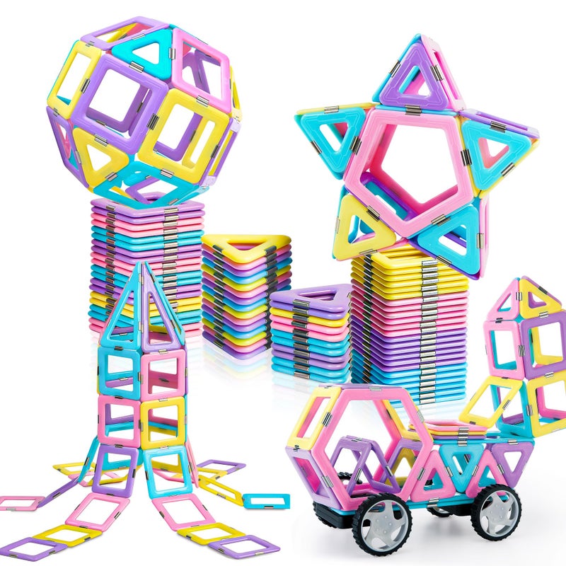 MAGBLOCK Magnetic Building Blocks Set, Upgraded Magnetic Tiles Toys for 3 4 5 6 7 8+ Year Old Girls, 103pcs Magnet Toys for Toddlers Boys and Girls 3-5 - Image 1
