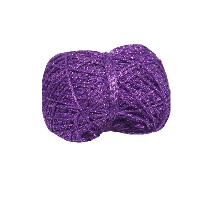 PURPLE GLITTER YARN CROCHET THREAD SPARKLE METALLIC LUREX LAME SHINE YARN BAG DECORATIONS 40G