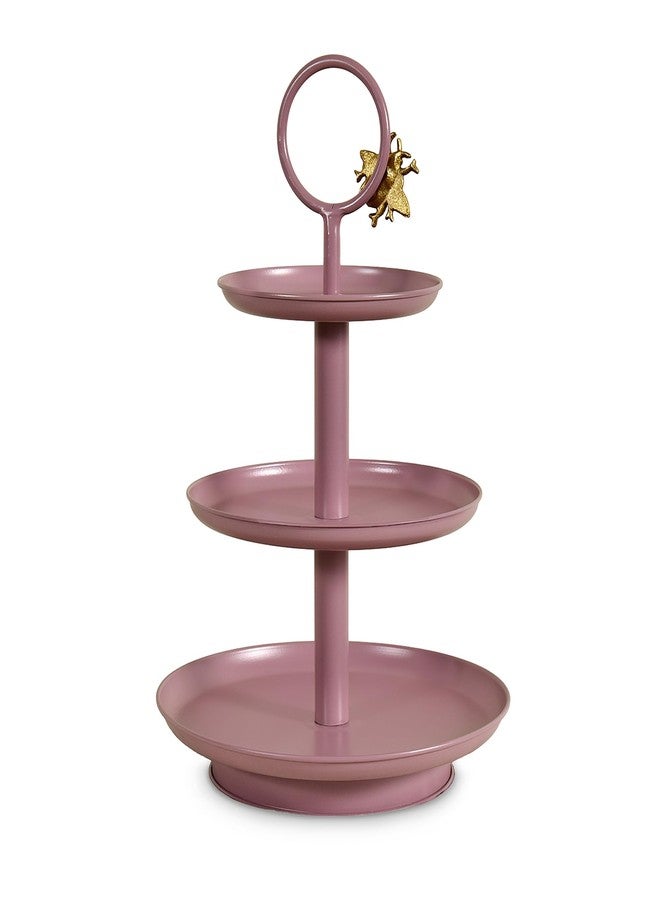 إيلان حامل كب كيك إيلان رويال هايف ذو 3 طبقات، مصنوع من الفولاذ الطري، دائري، طبق تقديم حلويات متعدد الأغراض للحفلات وأعياد الميلاد وحفلات الزفاف (لون موف) - Image 5