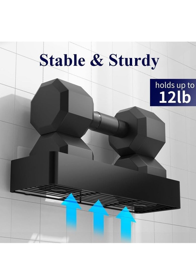 MIXDE Large Shower Caddy - 2 Pack Adhesive Shower Organizer, Drill-Free Shower Shelves for Inside Shower, Rustproof Stainless Steel Shower Rack for Bathroom (Black) - Image 4