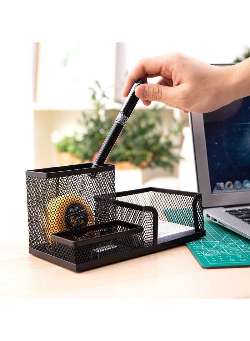 ديليE9175 منظم مكتب بحجم 200×100×98 ملم من شبكة فولاذية للوازم المكتبية – أسود - Image 5