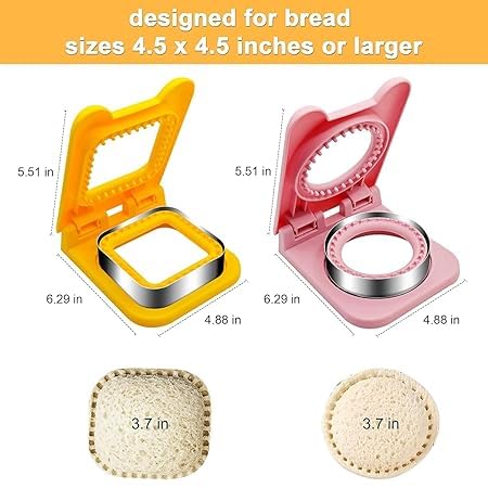 SHOPECOM SHOPECOM Sandwich Maker Sandwich Cutters for Kids Lunch Sandwich Cutter and Sealer Stainless Steel Baking Tools Sandwich Pocket Bread Mold Great for Lunch Box and Bento Box1pc - Image 4