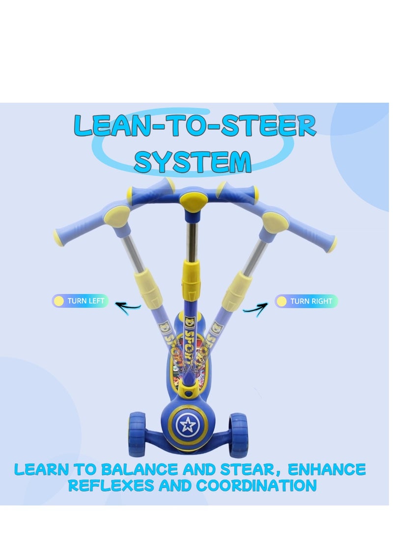 إيزي فيتشور سكوتر ركل للأطفال من إيزي فيوتشر: تصميم قابل للطي، مقبض قابل لضبط الارتفاع، عجلات LED، فرامل خلفية وموسيقى للأعمار من 3 إلى 8 سنوات - Image 5