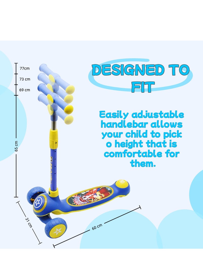 إيزي فيتشور سكوتر ركل للأطفال من إيزي فيوتشر: تصميم قابل للطي، مقبض قابل لضبط الارتفاع، عجلات LED، فرامل خلفية وموسيقى للأعمار من 3 إلى 8 سنوات - Image 4