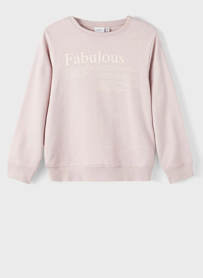 NAME IT Kids Slogan Sweatshirt