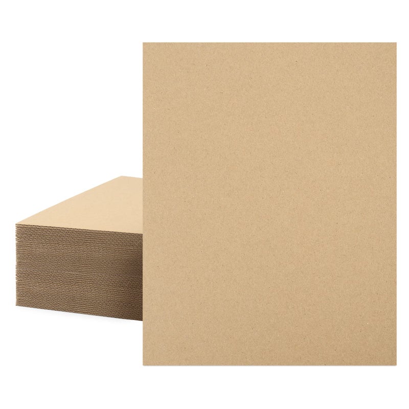 MBC MAT BOARD CENTER Mat Board Center 50 Corrugated Cardboard Sheets 11x14 Inches Flat Card Board Inserts for Packing Shipping Mailing DIY Crafts 