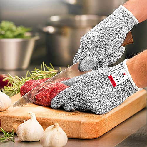 NoCry Cut Resistant Gloves Food Grade with 3 Touchscreen Capable Fingers; Protective Kitchen Gloves for Cutting; Use Cut Glove as Fish, Butcher Glove or Wood Carving, Extra Large - Image 4
